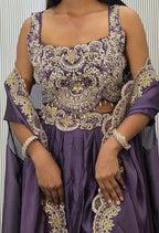 Vanya's Women’s Embroidered Lehenga Choli with Drape