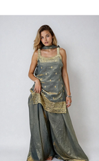 Vanya's Women’s Designer Silk Blend Sharara Suit Set