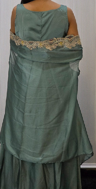 Vanya's Women’s Embroidered Lehenga Choli with Drape
